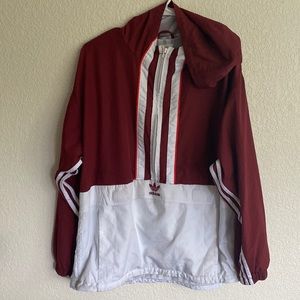 Adidas Maroon and White Jacket